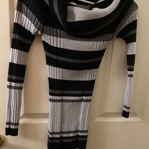 Black and silver stripped sweater dress